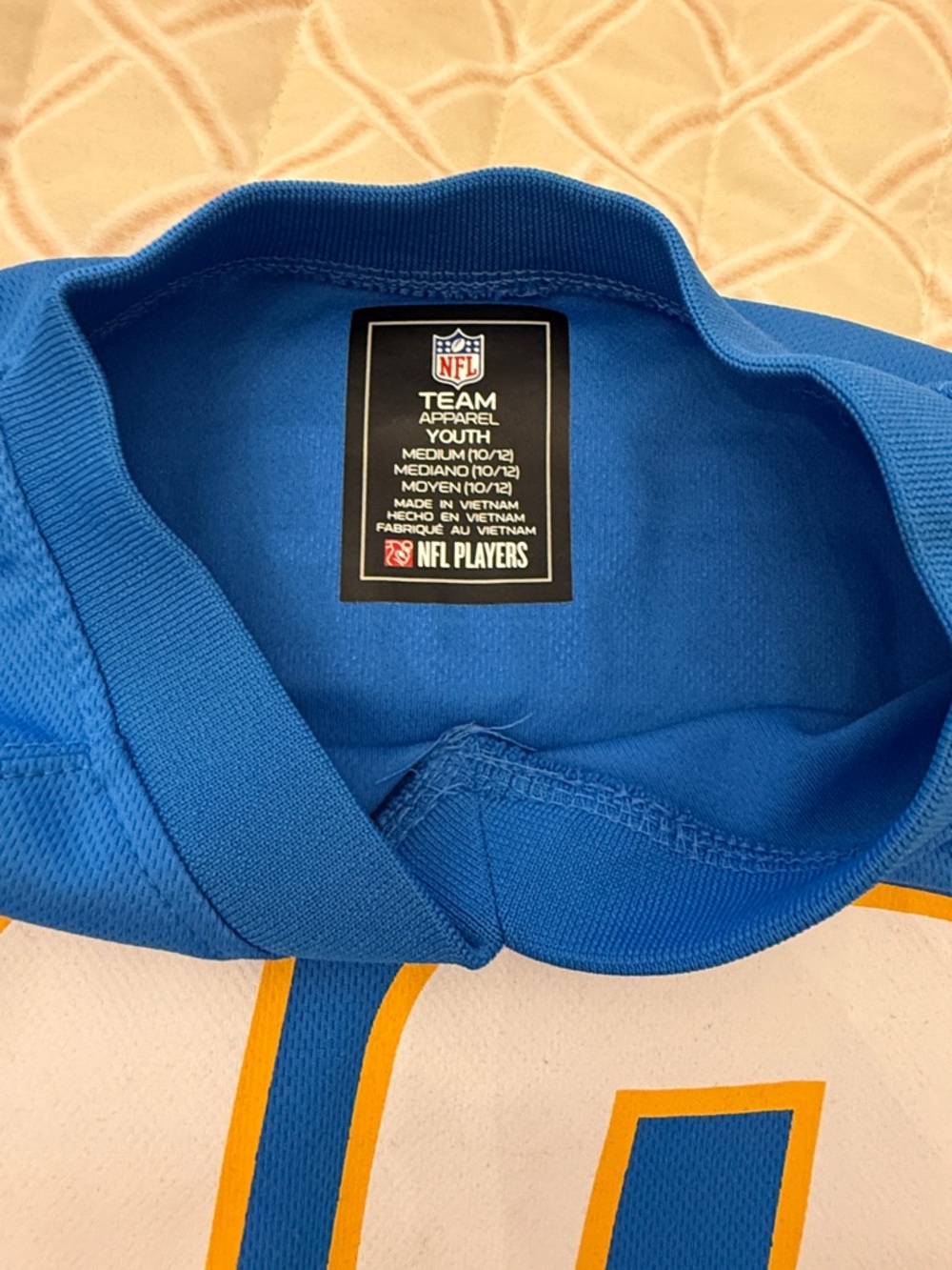 NFL Youth Chargers #10 Jersey in Blue and White with Gold Trim - Picture 2 of 4